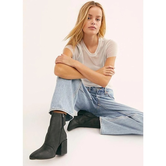 Free People Black Nicola Heel Boot